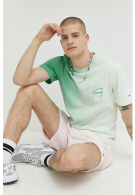 Tommy Jeans Къс панталон в бежово с изчистен дизайн с висока талия - Pepit.bg
