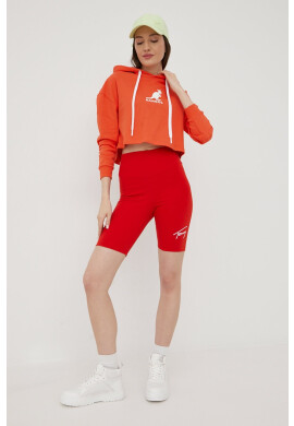 Tommy Jeans Къси панталони дамско в червено с апликация с висока талия - Pepit.bg