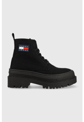 Tommy Jeans Кубинки Foxing Boot в черно с платформа - Pepit.bg