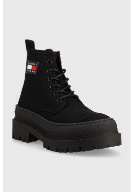 Tommy Jeans Кубинки Foxing Boot в черно с платформа - Pepit.bg