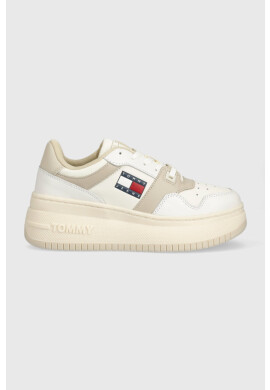 Tommy Jeans Маратонки RETRO BASKET FLATF в бежово - Pepit.bg