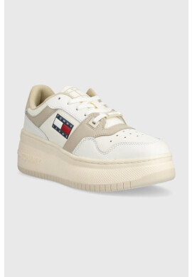 Tommy Jeans Маратонки RETRO BASKET FLATF в бежово - Pepit.bg