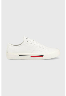 Tommy Jeans Ниски кецове LOW CUT WMNS CANVAS в бяло EN0EN02085 - Pepit.bg