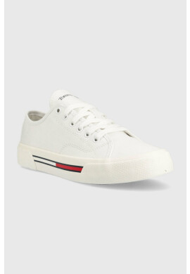 Tommy Jeans Ниски кецове LOW CUT WMNS CANVAS в бяло EN0EN02085 - Pepit.bg