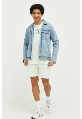 Tommy Jeans Памучен къс панталон в зелено - Pepit.bg