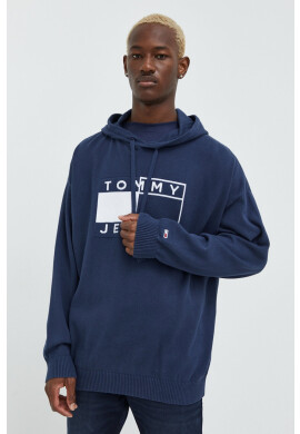 Tommy Jeans Памучен пуловер мъжки в тъмносиньо от лека материя - Pepit.bg