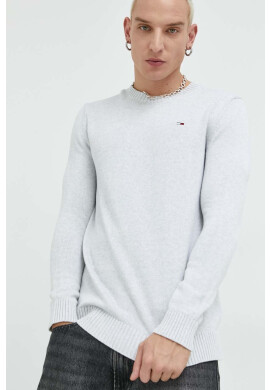 Tommy Jeans Памучен пуловер мъжки в сиво - Pepit.bg