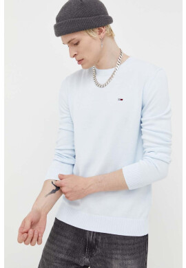 Tommy Jeans Памучен пуловер в сиво от лека материя - Pepit.bg