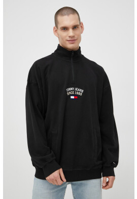 Tommy Jeans Памучен суичър в черно с апликация - Pepit.bg