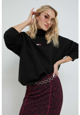 Tommy Jeans Памучен Суичър в черно с апликация - Pepit.bg
