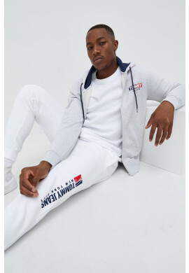 Tommy Jeans Памучен суичър в бяло с изчистен дизайн - Pepit.bg