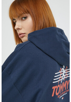 Tommy Jeans Памучен суичър в тъмносиньо с принт - Pepit.bg
