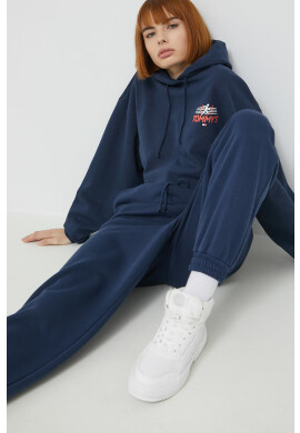 Tommy Jeans Памучен суичър в тъмносиньо с принт - Pepit.bg