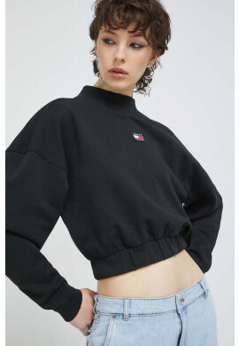 Tommy Jeans Памучен суичър в черно с изчистен дизайн - Pepit.bg