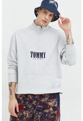 Tommy Jeans Памучен суичър в сиво меланж на - Pepit.bg