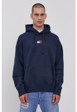 Tommy Jeans Памучен суичър мъжки в тъмносиньо с апликация - Pepit.bg