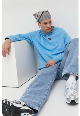 Tommy Jeans Памучен суичър в синьо с апликация - Pepit.bg
