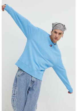 Tommy Jeans Памучен суичър в синьо с апликация - Pepit.bg