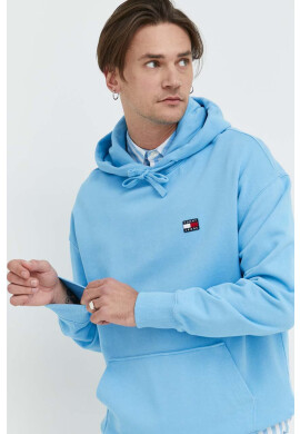 Tommy Jeans Памучен суичър в синьо с качулка с апликация - Pepit.bg