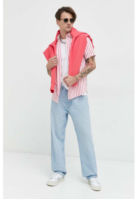 Tommy Jeans Памучен суичър в розово с качулка с апликация - Pepit.bg