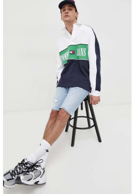 Tommy Jeans Памучен суичър в тъмносиньо с апликация - Pepit.bg
