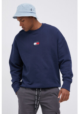 Tommy Jeans Памучен суичър мъжки в тъмносиньо с апликация - Pepit.bg