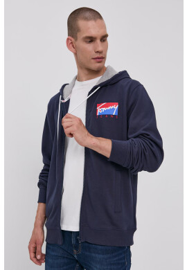 Tommy Jeans Памучен суичър мъжки в тъмносиньо с принт - Pepit.bg