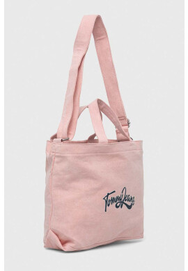 Tommy Jeans Памучна чанта в розово - Pepit.bg