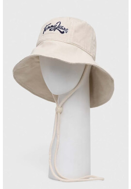 Tommy Jeans Памучна капела в бежово от памук - Pepit.bg
