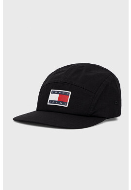 Tommy Jeans Памучна шапка в черно с апликация - Pepit.bg