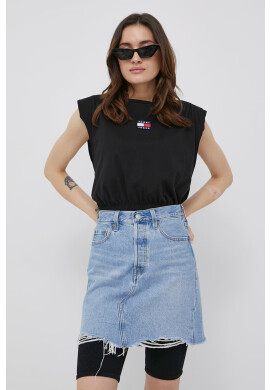 Tommy Jeans Памучна тениска в черно - Pepit.bg