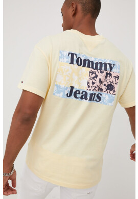 Tommy Jeans Памучна тениска в зелено - Pepit.bg