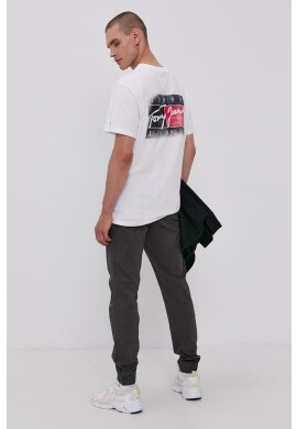 Tommy Jeans Памучна тениска в бяло с принт - Pepit.bg
