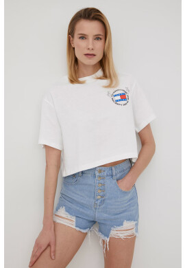 Tommy Jeans Памучна тениска в бяло - Pepit.bg