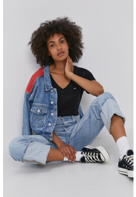 Tommy Jeans Памучна тениска в черно - Pepit.bg