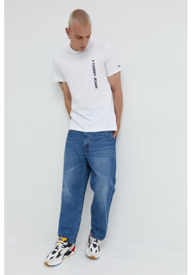 Tommy Jeans Памучна тениска в черно с принт - Pepit.bg