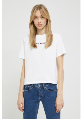 Tommy Jeans Памучна тениска в бяло - Pepit.bg