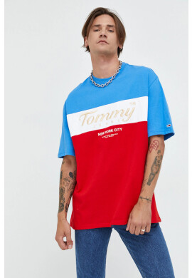 Tommy Jeans Памучна тениска в синьо - Pepit.bg