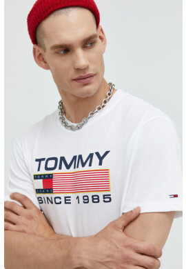 Tommy Jeans Памучна тениска в жълто - Pepit.bg