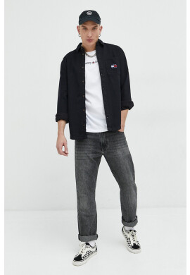 Tommy Jeans Памучна тениска в бяло с апликация - Pepit.bg