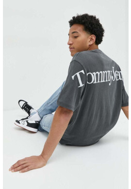 Tommy Jeans Памучна тениска в тъмносиньо - Pepit.bg