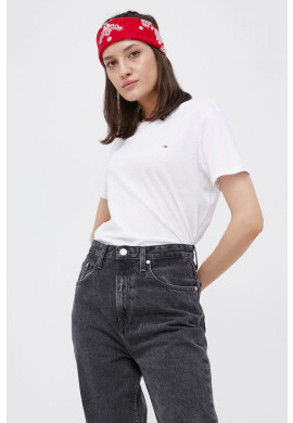 Tommy Jeans Памучна тениска в бяло - Pepit.bg