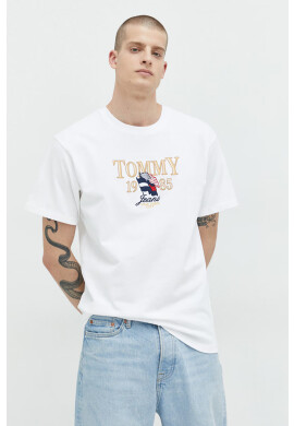 Tommy Jeans Памучна Тениска в тъмносиньо - Pepit.bg