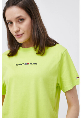 Tommy Jeans Памучна тениска в зелено - Pepit.bg