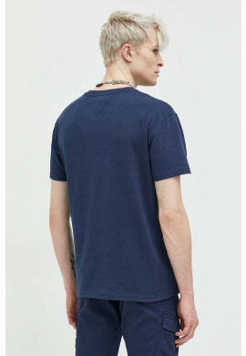 Tommy Jeans Памучна тениска в тъмносиньо с апликация - Pepit.bg