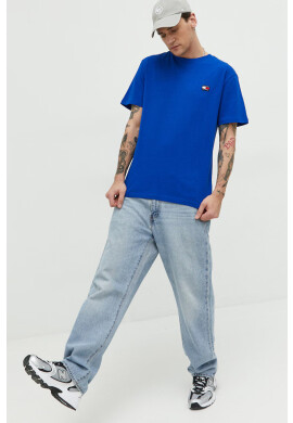 Tommy Jeans Памучна тениска в синьо с апликация - Pepit.bg