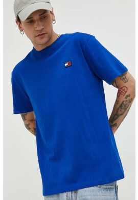 Tommy Jeans Памучна тениска в синьо с апликация - Pepit.bg