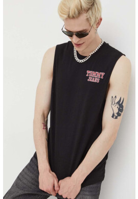 Tommy Jeans Памучна тениска в черно - Pepit.bg