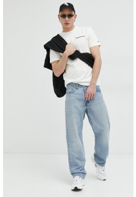 Tommy Jeans Памучна тениска в бяло с апликация - Pepit.bg