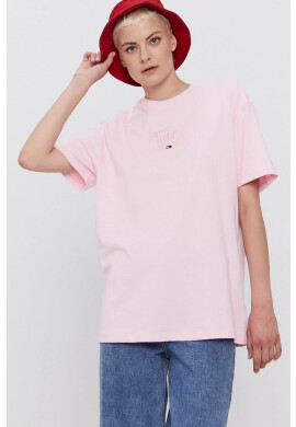 Tommy Jeans Памучна тениска в розово - Pepit.bg